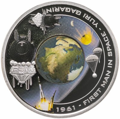 купить Острова Кука 1 доллар 2008 «Первый человек в космосе-Юрий Гагарин»