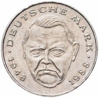 Купить Германия 2 марки "Людвиг Эрхард, 40 лет Федеративной Республике (1948-1988)" 1988-2001, случайная дата