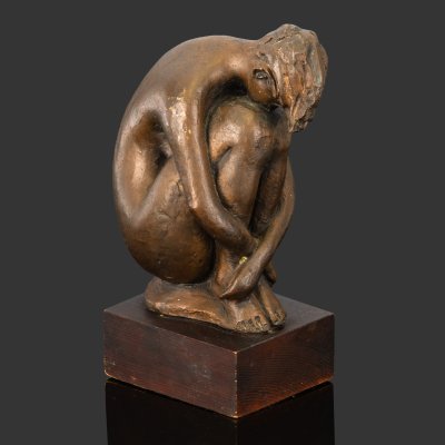 купить Скульптура "Обнаженная", металл, тонировка, дерево (основание), Западная Европа, 1950-1990 гг.