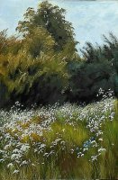 Купить Копия картины Исаака Левитана «Луг на опушке леса», холст, масло, Россия, 2020 г.