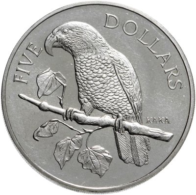 купить Новая Зеландия 5 долларов (dollars) 1996 Нестор-кака