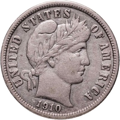 купить США 10 центов (дайм, one dime) 1910 "Barber Dime" Без отметки монетного двора
