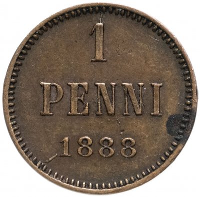 купить 1 пенни (penni) 1888, монета для Финляндии