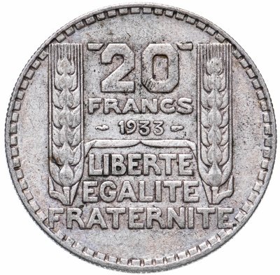 купить Франция 20 франков (francs) 1933