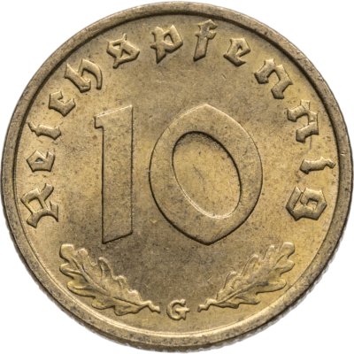 купить Германия (Третий рейх) 10 рейхспфеннигов (reichspfennig) 1939 G