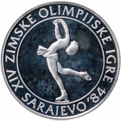 купить Югославия 100 динаров (динара, dinara) 1982 "XIV зимние Олимпийские игры, Сараево 1984 - Фигурное катание"