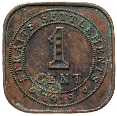 купить Стрейтс Сетлментс 1 цент (cent) 1919