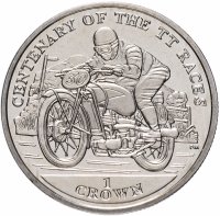купить Остров Мэн 1 крона (crown) 2007 100 лет Мотогонкам "Tourist Trophy"