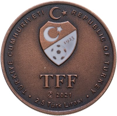 купить Турция 2,5 лиры 2021 "Футбольный клуб Бешикташ Стамбул"