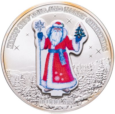 купить Науру 10 долларов (dollars) 2008 Счастливого нового года и Рождества /дед мороз/