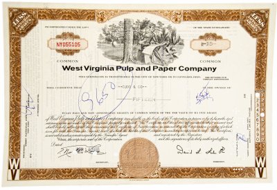 купить Акция США WEST VIRGINIA PULP and PAPER COMPANY, 1966 г.