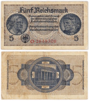 купить Германия 5 марок 1939-1945