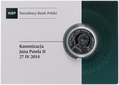 купить Польша 10 злотых 2014 "Канонизация Иоанна Павла II" в блистере