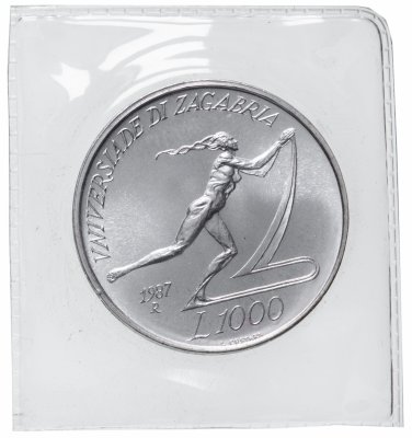 купить Сан-Марино 1000 лир (lire) 1987 Летняя Универсиада 1987, Загреб в запайке