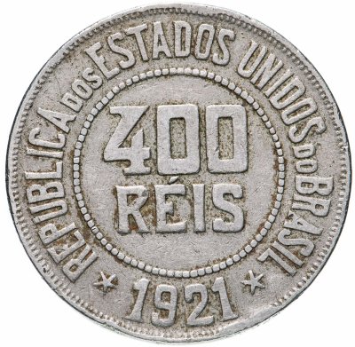купить Бразилия 400 реалов (рейс, reis) 1921