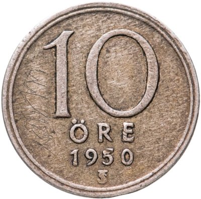 купить Швеция 10 эре (ore) 1950