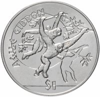 Купить Сьерра-Леоне 1 доллар (dollar) 2011 "Обезьяны - Чернорукий гиббон"