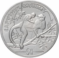 Купить Сьерра-Леоне 1 доллар (dollar) 2009 "Обезьяны - Капуцин"