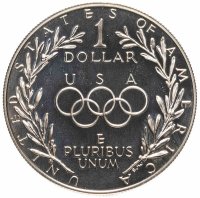 купить США 1 доллар (dollar) 1988 S "XXIV летние Олимпийские Игры, Сеул 1988" (в коробке с сертификатом)