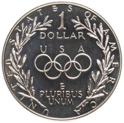 купить США 1 доллар (dollar) 1988 S "XXIV летние Олимпийские Игры, Сеул 1988" (в коробке с сертификатом)