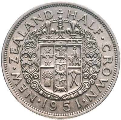 купить Новая Зеландия 1/2 кроны (crown) 1951