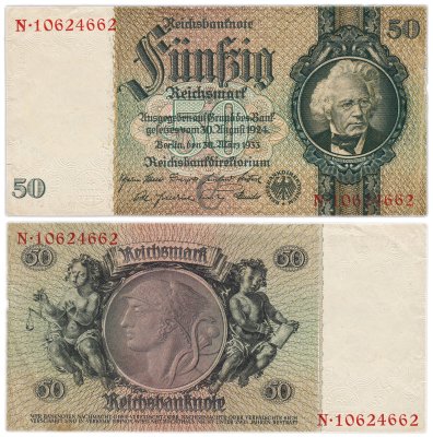 купить Германия 50 рейхсмарок 1933 (Pick 182)