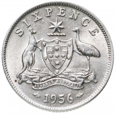 купить Австралия 6 пенсов (pence) 1956