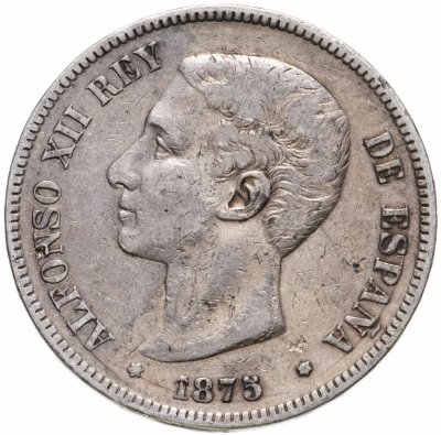 купить Испания 5 песет 1875