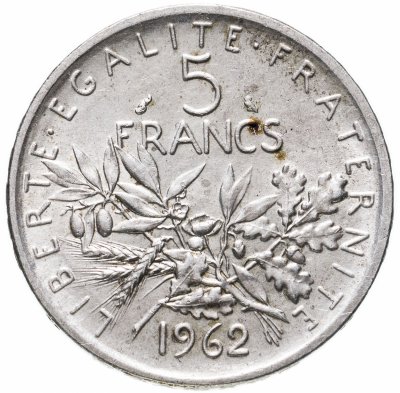 купить Франция 5 франков (francs) 1962
