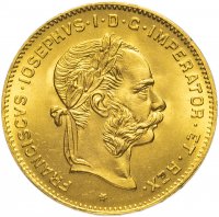 Купить Австро-Венгрия 4 флорина - 10 франков 1892 рестрайк (новодел), монета для Австрии