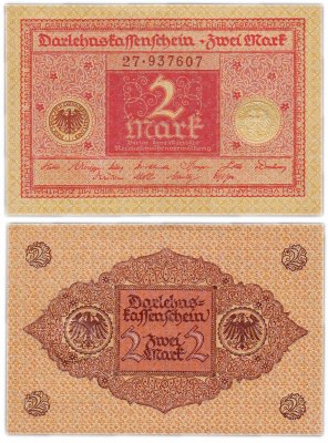 купить Германия 2 марки 1920 (Pick 59)