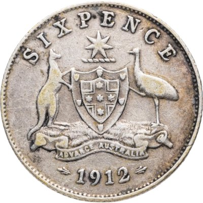купить Австралия 6 пенсов (sixpence) 1912