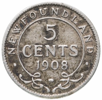 купить Ньюфаундленд 5 центов (cents) 1908