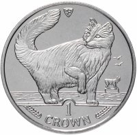 купить Остров Мэн 1 крона (crown) 1991 "Кошки - Норвежская лесная кошка"