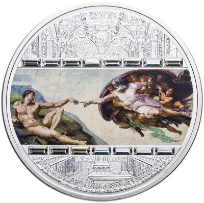 купить Острова Кука 20 долларов 2008 "Шедевры мирового искусства: Сотворение Адама UNC" в футляре