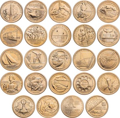 купить США 1 доллар 2018-2023 Американские инновации, набор из 24 монет
