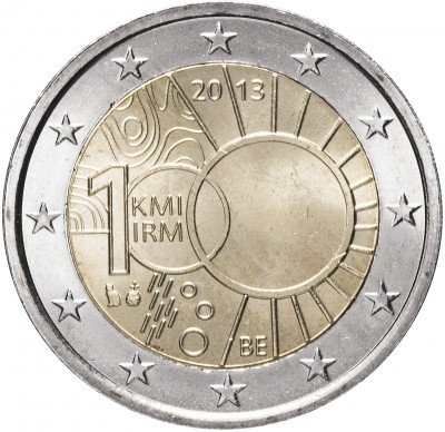 купить Бельгия 2 евро 2013 "100 лет Королевскому метеорологическому институту"