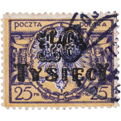купить Польша марка 25 1923 "Инфляционная надпечатка"
