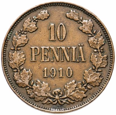 купить 10 пенни 1910, монета для Финляндии