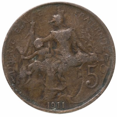 купить Франция 5 сантимов 1911