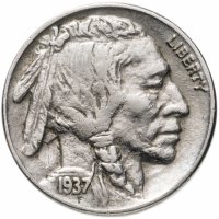 Купить США 5 центов (cents) 1937 D Buffalo Nickel знак монетного двора: "D" - Денвер