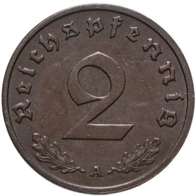 купить Германия (Третий рейх) 2 рейхспфеннига (reichspfennig) "A" 1938