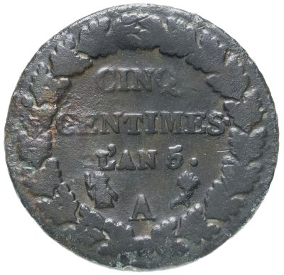 купить Франция 5 сантимов 1796