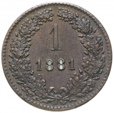 купить Австро-Венгрия 1 крейцер (kreuzer) 1881, монета для Австрии