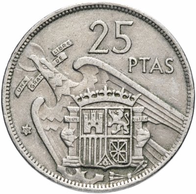 купить Испания 25 песет 1957