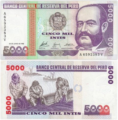 купить Перу 5000 инти 1988 (Pick 137)