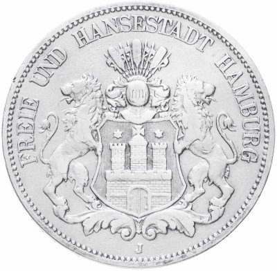 купить Гамбург 5 марок 1875