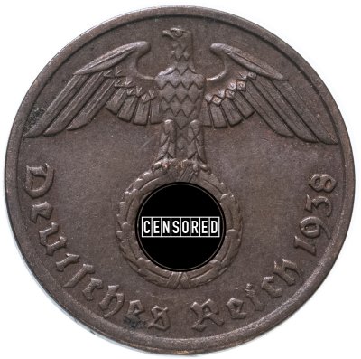 купить Германия (Третий рейх) 1 рейхспфенниг 1938, знак монетного двора "A" - Берлин