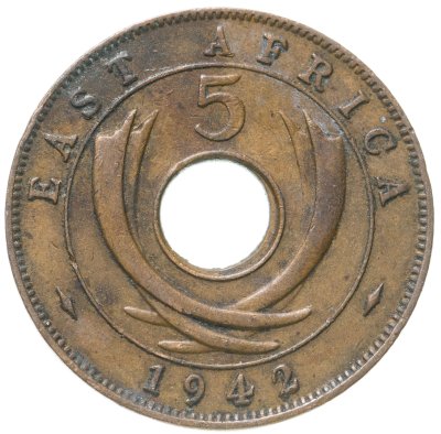 купить Британская Восточная Африка 5 центов (cents) 1942