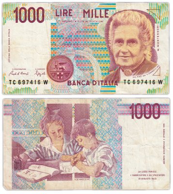 купить Италия 1000 лир 1990 (Pick 114a)